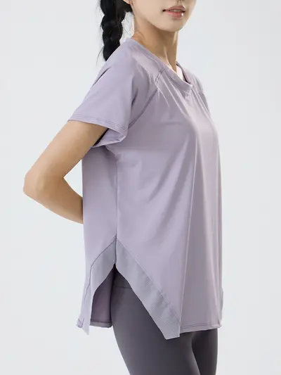 瑜伽服女健身短袖透气速干吸湿排汗户外跑步休闲运动宽松健身服