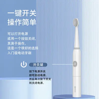 Adult Electric Toothbrush, Single Speed, Battery Powered
