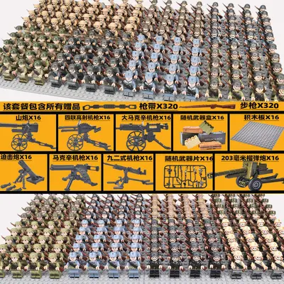 Askeri Serisi Yapı Blok Minifigür Seti, Asker ve Polis Figürleri - 8