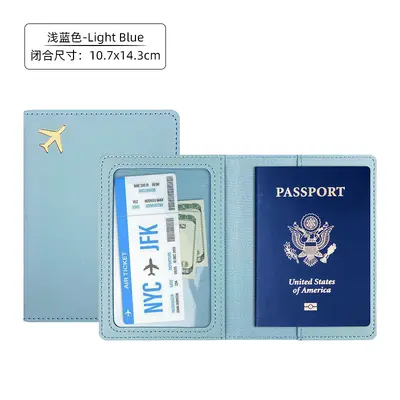 Grenzüberschreitendes Heißpräge-Flugzeug-Dicke-PU-Leder-Passbuch-Schutzhülle, Lederpass-Halter mit kundendefinierbarem LOGO, Passportmappe - 11