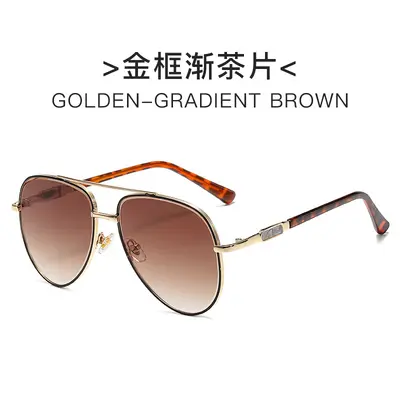 Retro Metal Men's Pilot Sunglasses, Double Bridge - 10