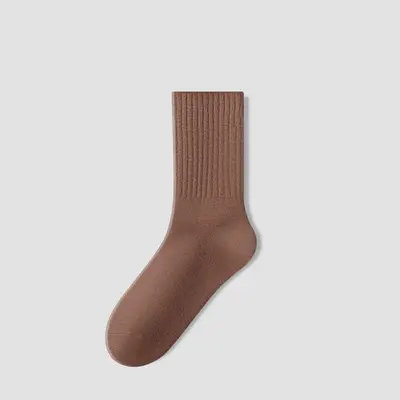 Damensocken reine Baumwolle Frühlings- und Herbstmodell Mittellange Socken Geruchsschutz Schweiß absorbierend Knochenloses Lauf- und Sportbaumwollsocken Weiß lange Socken - 11