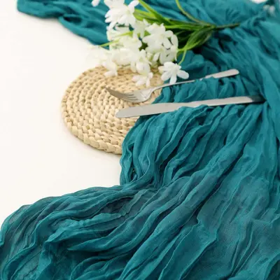 Balinese Gauze Crinkle Bohemian Table Runner - 11