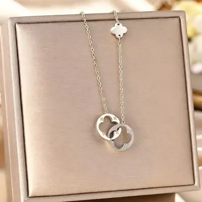Bestseller im Cross-Border Live-Streaming silberne Titankette Halskette Damen mit Mikro-Zirkonia-Anhänger elegante Schlüsselbeinkette Schmuck nicht verfärbbar