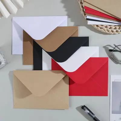 Retro Kraft Paper Envelopes, White, Multiple Sizes, for Cards and Letters