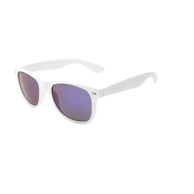 Monochrome Stud Sunglasses with Printed Logo, Blue Mirror Lens - 7