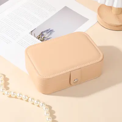 Schmuckkästchen mit Schnappverschluss, große Kapazität, Ringschatulle, Ohrringe, Schmuckaufbewahrungsbox, tragbar für Reisen, Schmuckkasten mit Lederbezug - 9