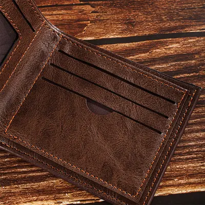 Kısa Erkek Cüzdanı, RFID Korumalı, Katlanabilir Bozuk Para Bölmeli - 4