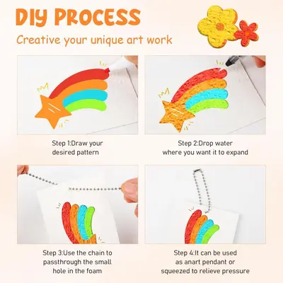 Sihirli Kabarık Boya Seti, DIY Kabarık Boya Kağıdı ve Fırça - 3
