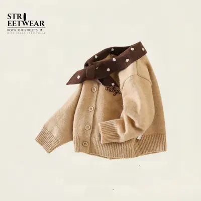 Mädchen-Cardigan mit Punkten und Schleife, Herbst 2026, Langarm