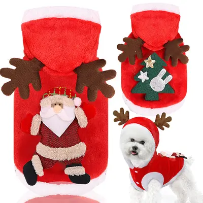 Weihnachtliche Winterkleidung für Hunde und Katzen mit Rentiermotiv