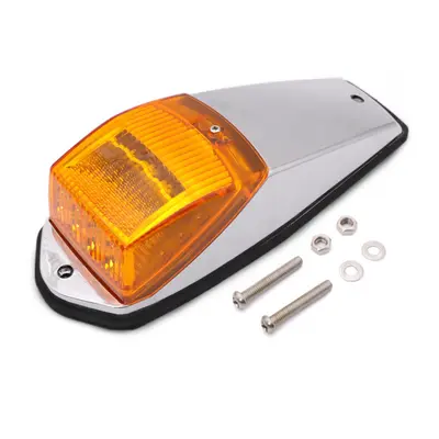 17 LED Truck Side Marker Light, Amber Electroplated Cab Indicator Lamp