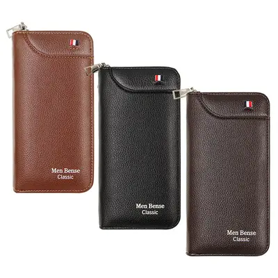 Long Men's Zip Wallet with Multiple Card Slots, Large Capacity - 5