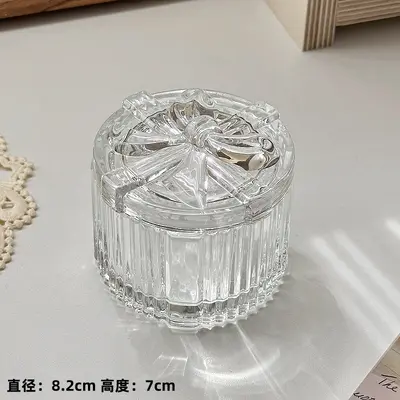 Schmuckschatulle aus Glas, Herzform mit Schleife, europäischer Stil - 8