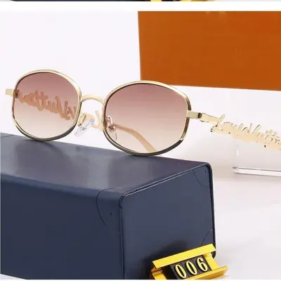 Cross-border Same Style as Lvjia 2026 New European and American Trend Metal Oval Hollow Sunglasses Fashion Sunglasses Manufacturer