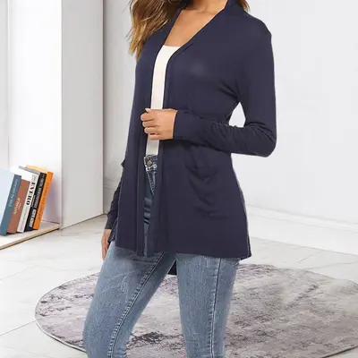 Strickjacke für Damen in Großen Größen, Uni, langarm - 12