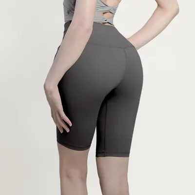 Dikişsiz yoga şortu, yüksek bel, beş çeyrek uzunluk - 8