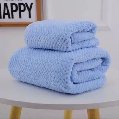 Düz ananas ekose havlu seti yumuşak ve emici çocuk yüz havlusu ev banyo havlusu mercan kadife havlu - 9