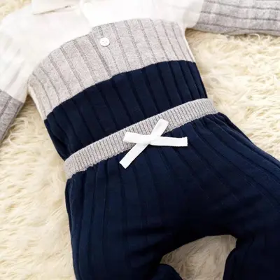 Baby Boy and Girl Hooded Ribbed Long Sleeve Romper and Pants Set
