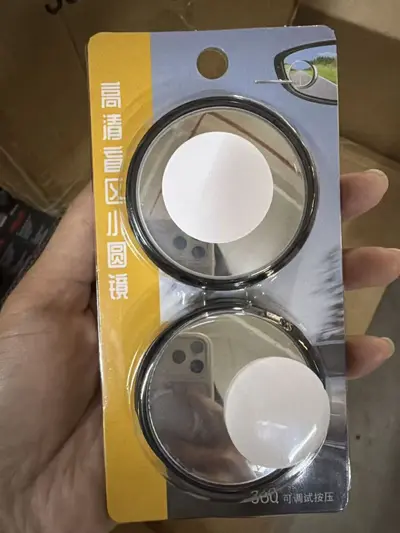 Autorückspiegels kleine runde Spiegel 360 Grad verstellbar Glas klebendes Rücksichtsspiegels breites Sichtfeld Auto Klebspiegel Weitwinkel-Blindfleckspiegel - 8