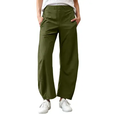 Damen Schnelltrocknende 7/8 Haremshose mit weitem Bein und elastischem Bund - 10