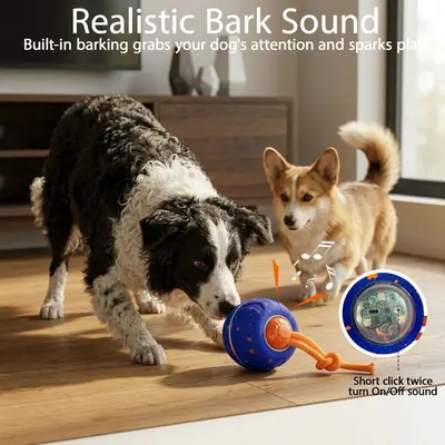 Smart Rechargeable Gravity Bouncing Dog Ball, ETPI Material, Cat and Dog Toy - 2