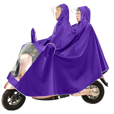 Electric vehicle raincoat, motorcycle rain cape, thickened bicycle battery car windshield, adult waterproof single and double poncho - 13