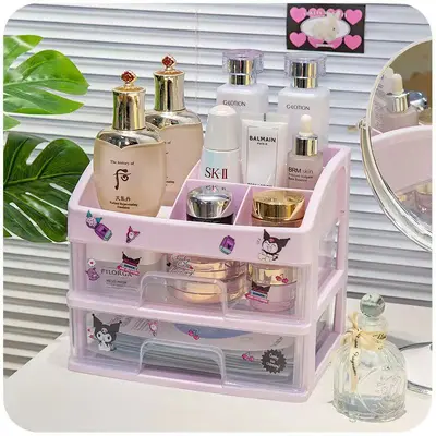 Desktop storage box with drawers for office and cosmetics - 11