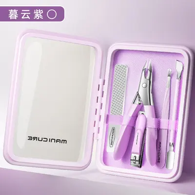 高质量不锈钢死皮剪套装死皮钳指甲刀高档盒装修甲美甲工具套装 - 9