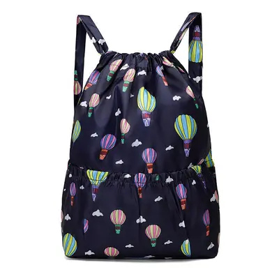 Women's sports backpack, nylon, drawstring, mother bag - 10