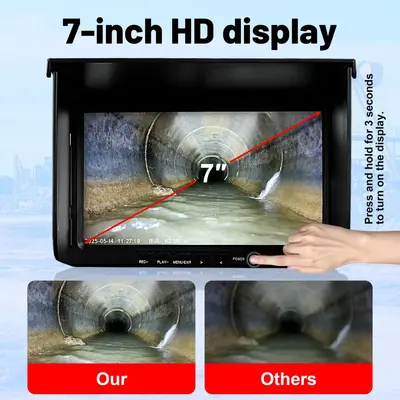 Cross-border foreign trade best-selling 7-inch recording Kemei industrial pipeline endoscope camera video inspection device with waterproof probe