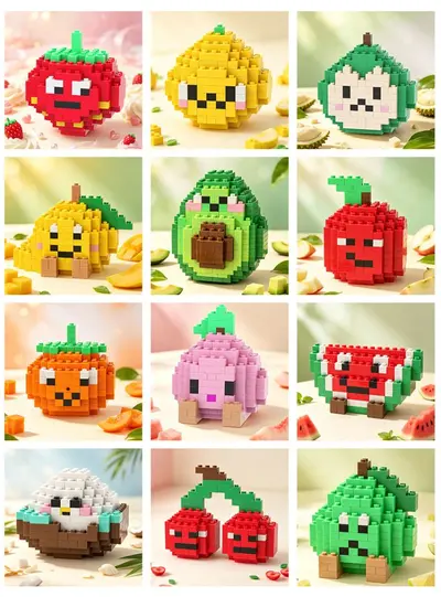 Fruit Series Micro Building Blocks, Educational Toy for Children - 7