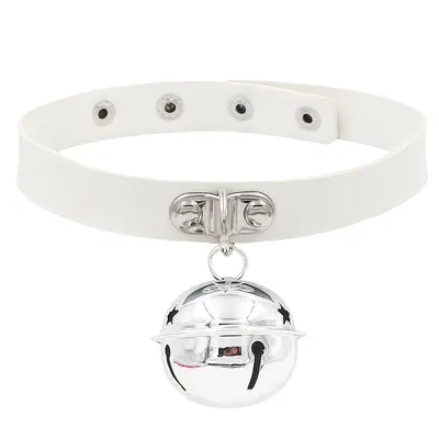 PU Leather Short Necklace, Bell Pendant Choker