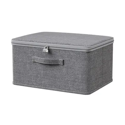 Foldable clothing storage box with lid and password lock - 6