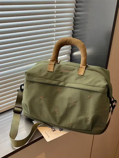 Cross-border High-appearance Bow Large-capacity Travel Bag Luggage Single-shoulder Padded Handbag Fitness Sports Carry-on Bag