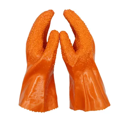 Oil-Resistant Anti-Slip PVC Work Gloves with Rubber Dots, Acid and Alkali Resistant - 7