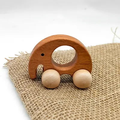 Solid Wood Push Toy with Natural Finish, Eco-Friendly Water-Based Paint, Safe for Baby Teething, Multiple Styles Available, Gift-Suitable - 11