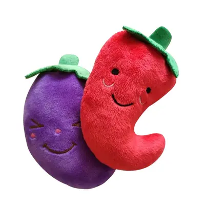 Plush Squeaky Fruit Series Pet Toy for Dogs and Cats, Chew-Resistant - 6