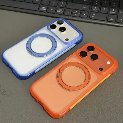 适用iPhone17ProMax手机壳肤感磨砂旋转支架磁吸苹果16防摔保护套 - 4