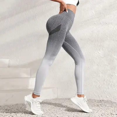Yeni Model Dikişsiz Degradeli Batik Boyalı Kadın Yoga Takımı Hızlı Kuruyan - 6