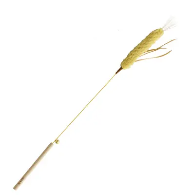 Wheat Ear Cat Teaser Wand with Bell and Chew-Resistant Toy - 6