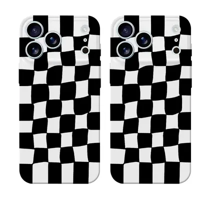 iPhone 16 Pro Max case, checkered pattern, 2-in-1, magnetic