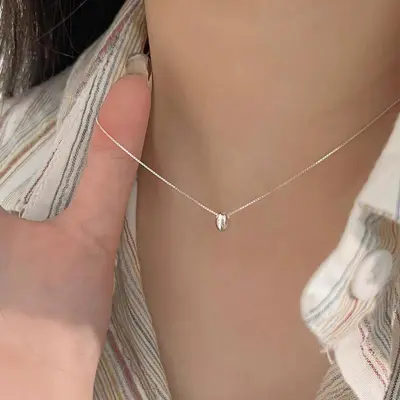 S925 Sterlingsilber Zirkonia-Halskette für Damen - 10