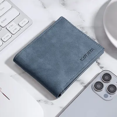 Men's Slim Short Soft Leather Wallet with Card Holder - 10