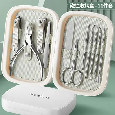 高端不锈钢鹰嘴钳 美甲工具全套  修甲修脚刀套裝 指甲剪套装批发 - 9