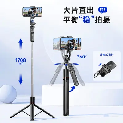 F16 Vibrationsdämpfer ausziehbare Selfie-Stange Bluetooth Fotografie Live-Stream-Gerät Telefonhalter Bodenstativ Selfie-Stange