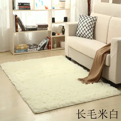 Washable Long Pile Silk-Look Carpet for Living Room, Custom Sizes Available - 13