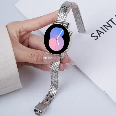 Wheat Ear Buckle Strap for Samsung Watch6, Steel Band for Watch4 Pro and Huawei GT4/5 - 7