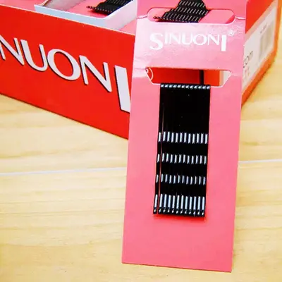 Black Card-Style Steel Hair Clip, Invisible Edge Clip