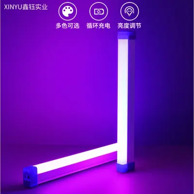 LED influencer fotoğraf atmosferi dolgu ışığı canlı arka plan mavi mor ışık renkli kablosuz kullanışlı elde taşınır şarj edilebilir lamba